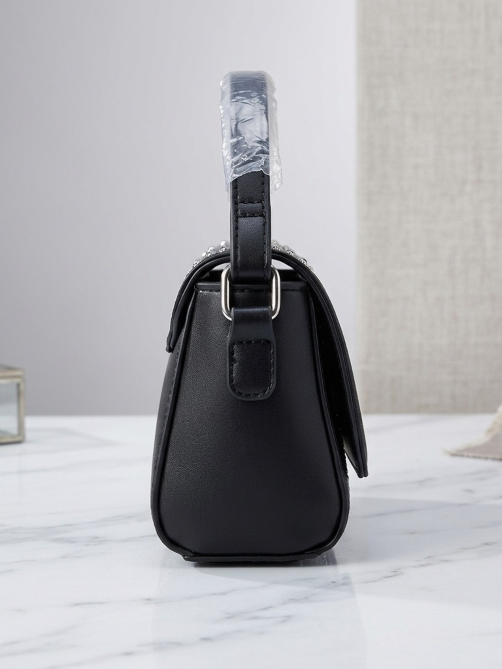 Valentino Orlandi Black Crystal-Studded Crossbody Bag NWT Retail $199 - Picture 3 of 6